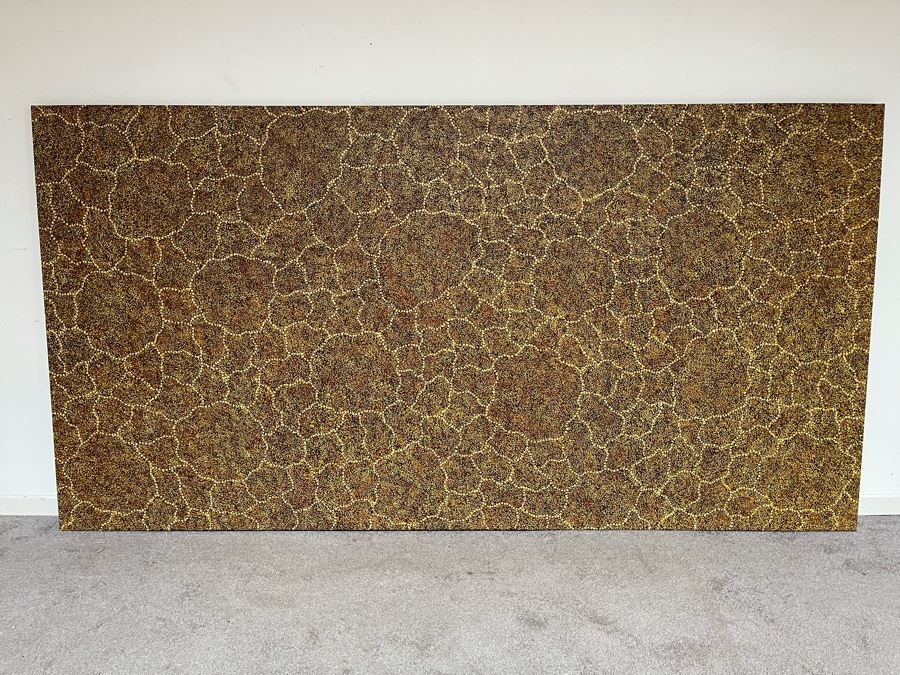 Large Original Aboriginal Wild Bush Leafs Painting On Canvas By Annie Nelson Napangardi Ti-Tree N.T. 78W X 40H Estimate $2,900 [Photo 3]