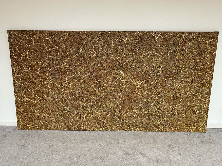 Large Original Aboriginal Wild Bush Leafs Painting On Canvas By Annie Nelson Napangardi Ti-Tree N.T. 78W X 40H Estimate $2,900 [Photo 4]