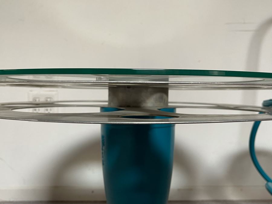 One-Of-A-Kind Artisan Made Table Constructed From An Old Bomb Casing And Early Hollywood Movie Film Reel 25R X 19H With Custom Bent Metal Chair [Photo 8]