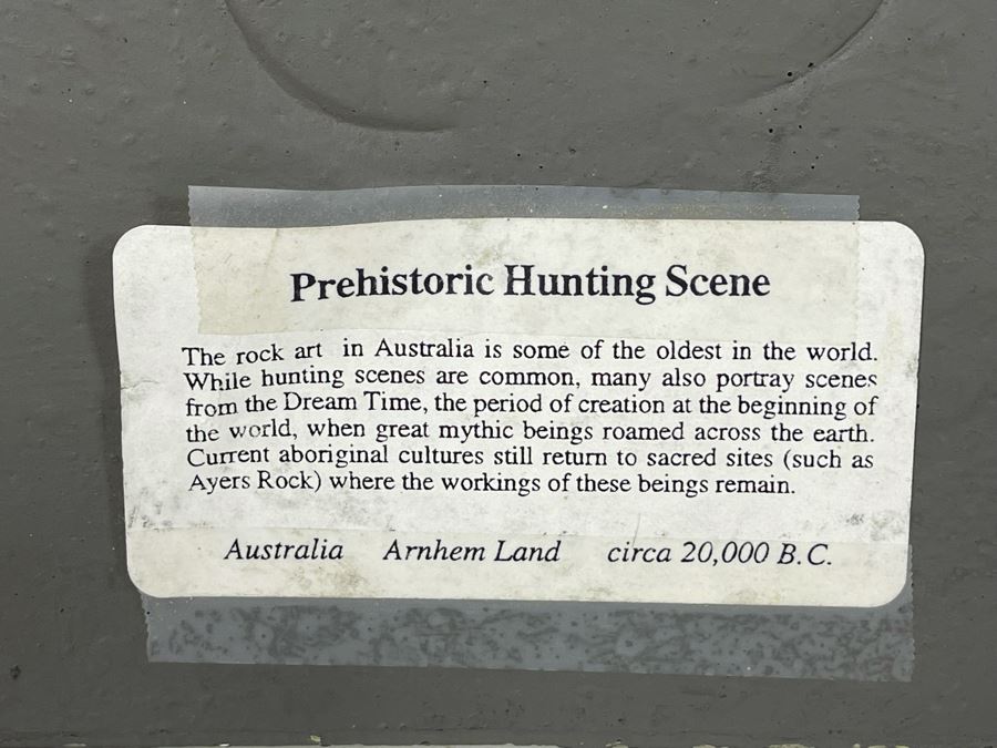 Reproduction Wall Sculpture Of Australia Arnhem Land Prehistoric Hunting Scene 18W X 9H [Photo 6]
