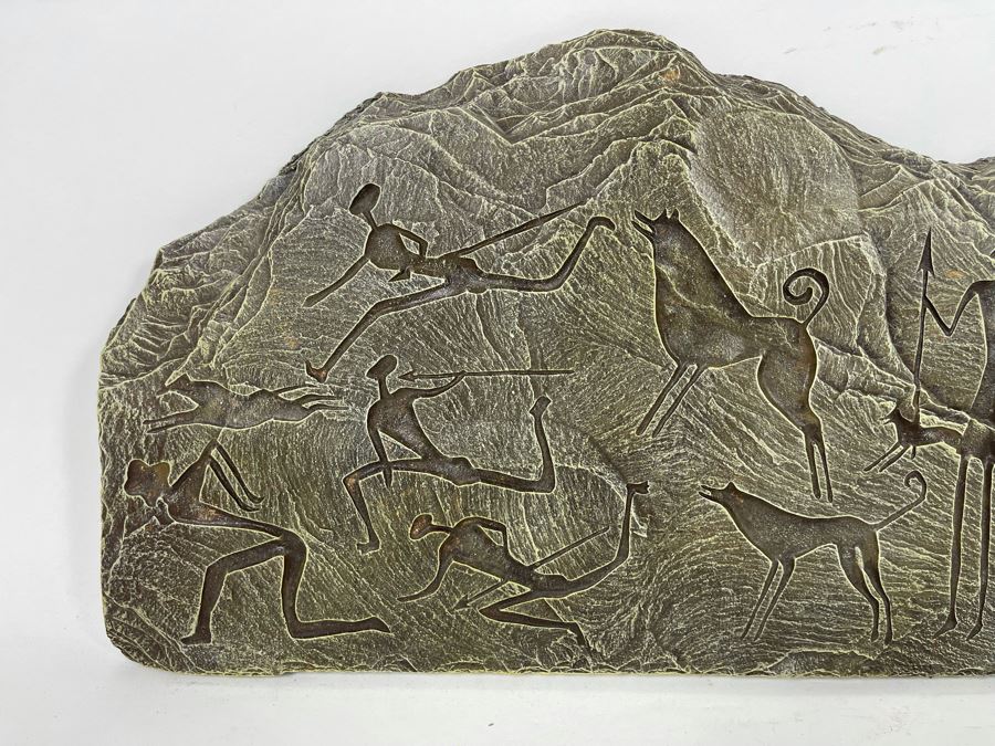 Reproduction Wall Sculpture Of Australia Arnhem Land Prehistoric Hunting Scene 18W X 9H [Photo 3]