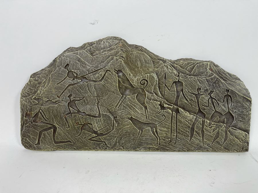 Reproduction Wall Sculpture Of Australia Arnhem Land Prehistoric Hunting Scene 18W X 9H [Photo 2]