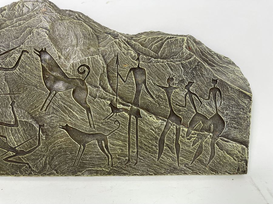 Reproduction Wall Sculpture Of Australia Arnhem Land Prehistoric Hunting Scene 18W X 9H [Photo 4]
