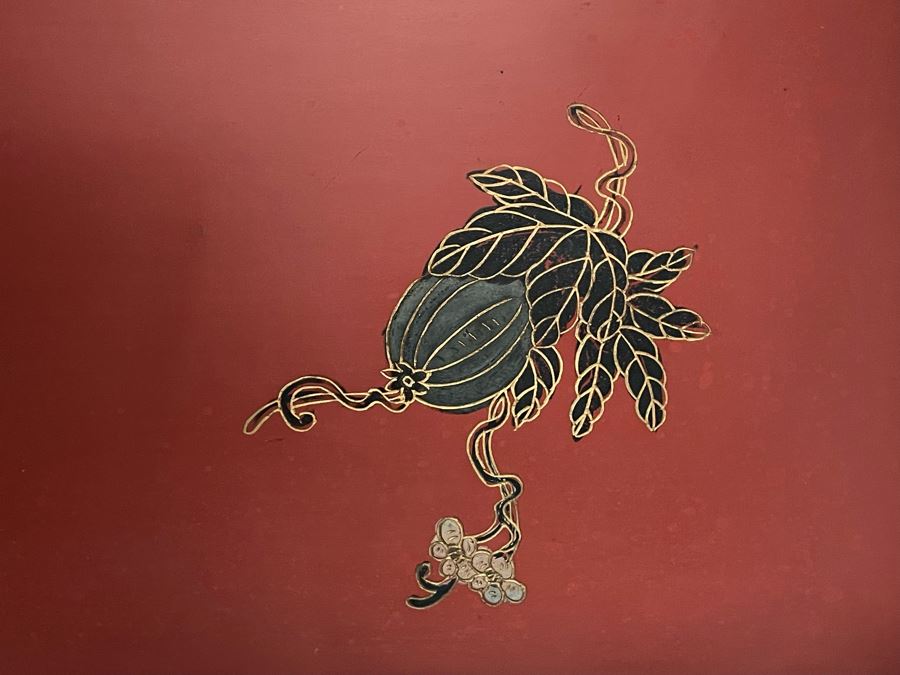 Vintage Chinese Red Lacquer Hand-Painted Cabinet 34.5W X 18D X 70H [Photo 10]