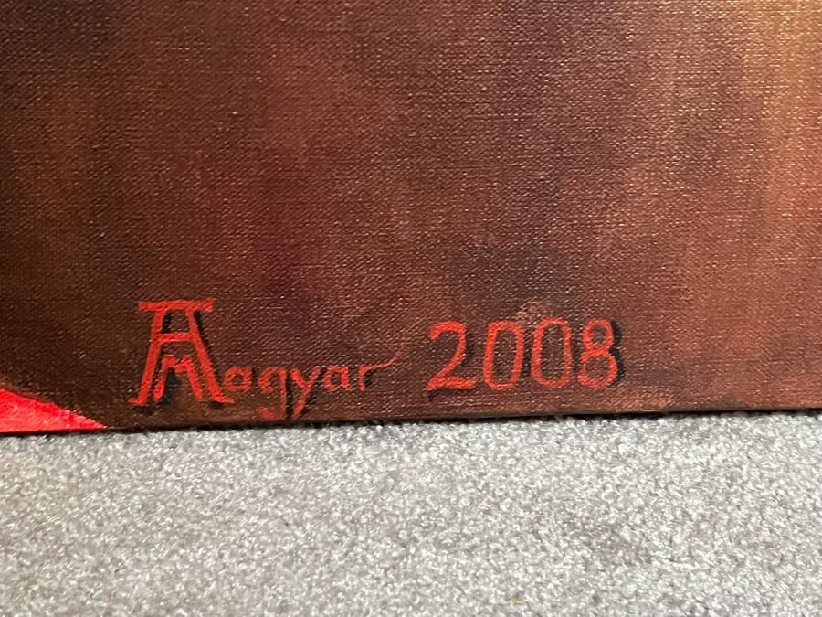 Original Floral Painting By A Magyar 2008 On Canvas 40 X 48 [Photo 7]