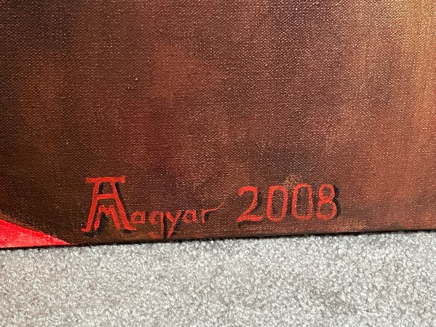 Original Floral Painting By A Magyar 2008 On Canvas 40 X 48 [Photo 8]