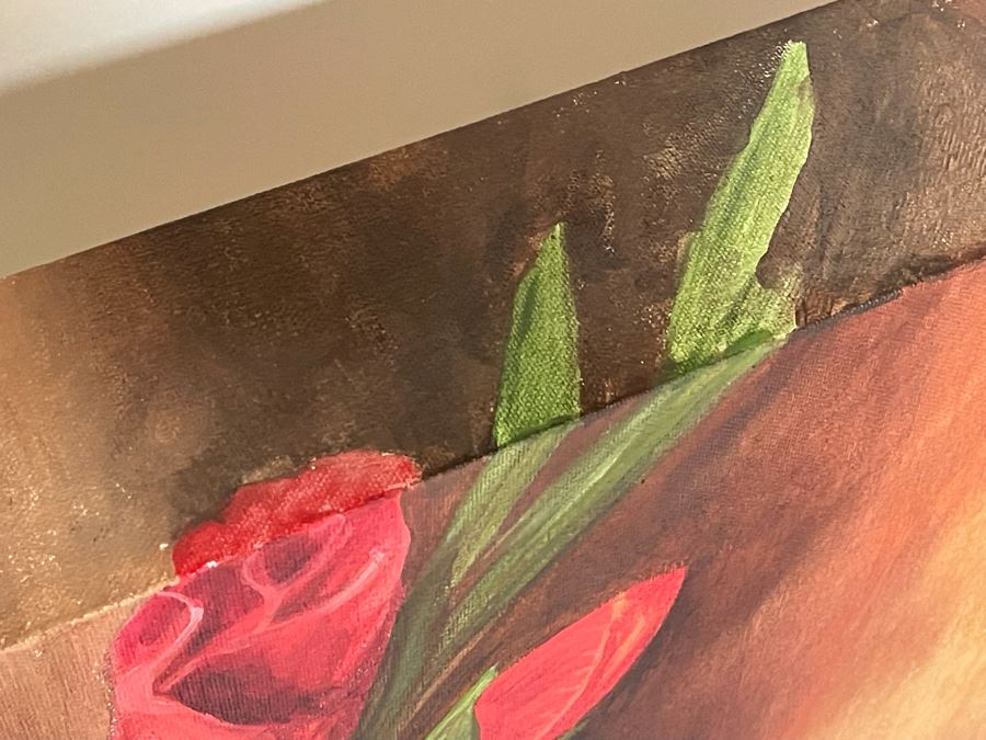Original Floral Painting By A Magyar 2008 On Canvas 40 X 48 [Photo 9]