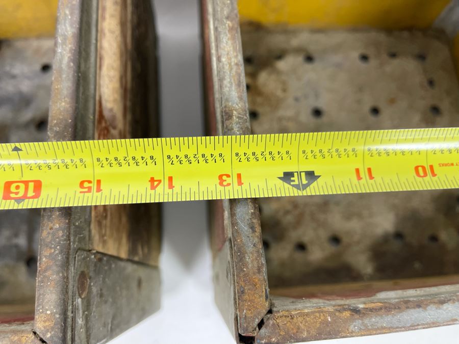 Pair Of Old Wooden And Metal Milk Dairy Crates 13W X 13D [Photo 9]