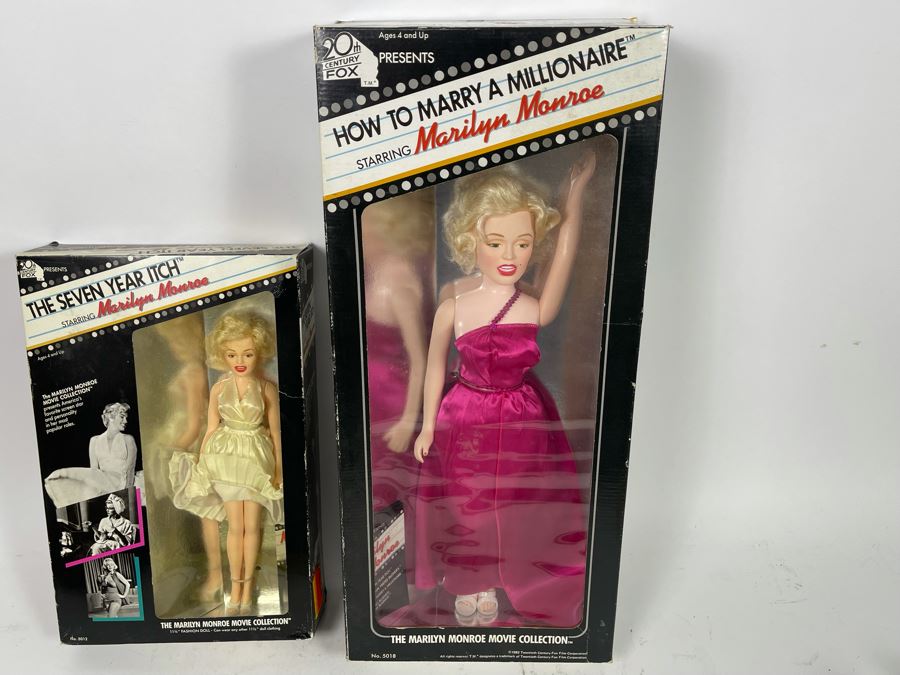 Pair Of Vintage Marilyn Monroe Action Figure Dolls In Original Boxes