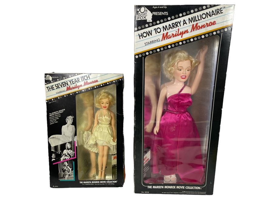 Pair Of Vintage Marilyn Monroe Action Figure Dolls In Original Boxes