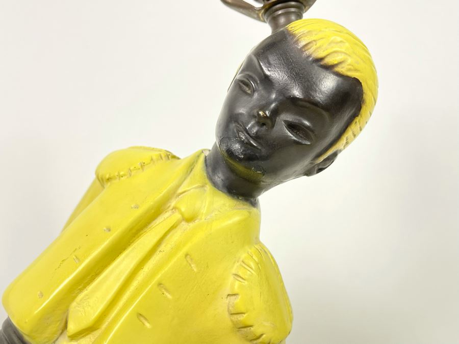 Mid-Century Bullfighter Matador Plaster Lamp Working 26H [Photo 5]