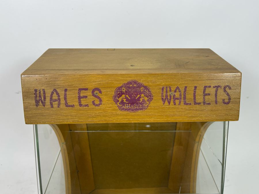 Vintage Advertising Store Display Countertop Case Wales Wallets Scotch Purses (Right Side Of Glass Has Crack) 11W X 11D X 16.5H [Photo 4]