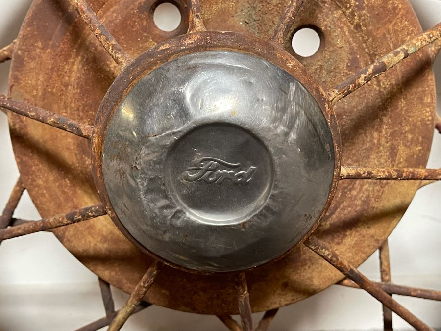 Pair Of Old Automobile Wheels One Marked Ford 20' And 19' [Photo 4]