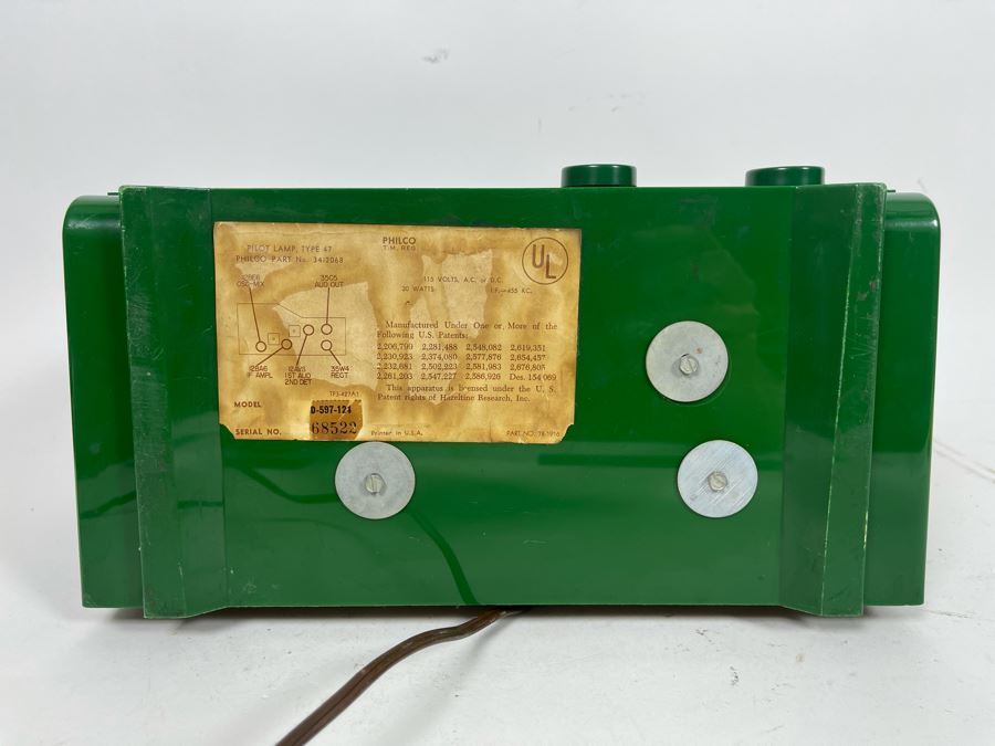 Mid-Century Philco Radio Vacuum Tubes Model D-597-124 12W X 6D X 6H Working [Photo 9]