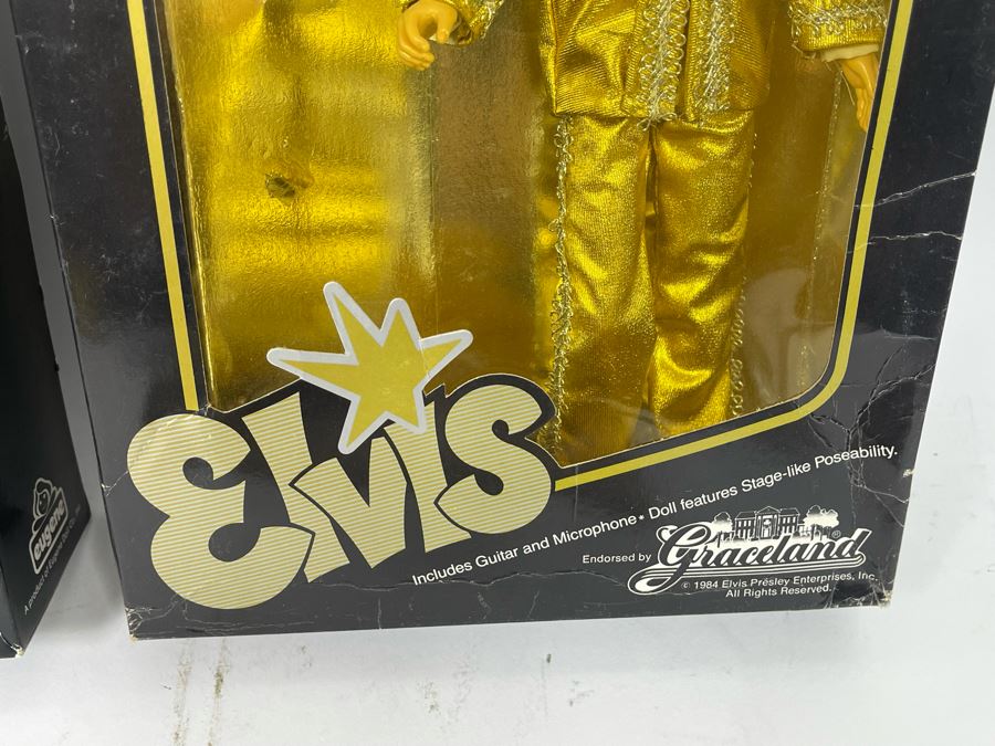 Pair Of Elvis Action Figure Dolls Graceland With Boxes 1984 [Photo 6]