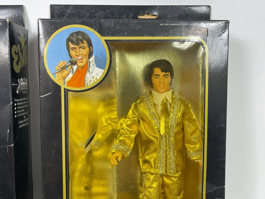 Pair Of Elvis Action Figure Dolls Graceland With Boxes 1984 [Photo 5]