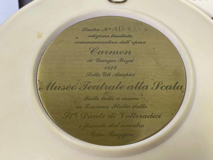 First Edition Ivory Alabaster Relief Plate Rigoletto La Scala Grand Opera Collection With Box [Photo 5]