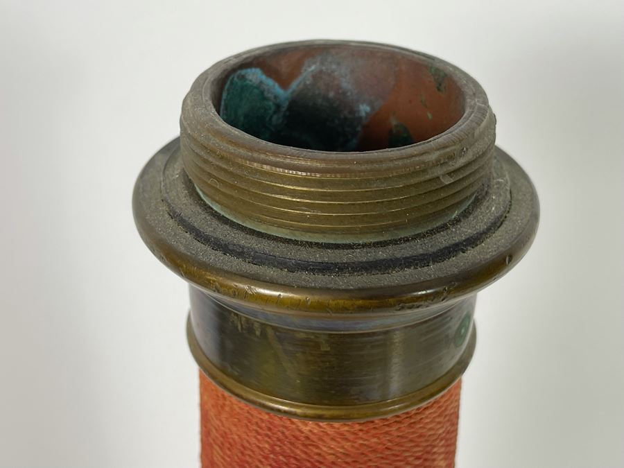 Vintage Elkhart Brass Mfg Co Firefighter's Fire Hose Nozzle Red Cord And Brass 25.5L [Photo 6]