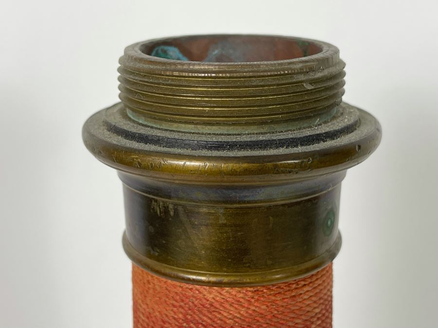 Vintage Elkhart Brass Mfg Co Firefighter's Fire Hose Nozzle Red Cord And Brass 25.5L [Photo 5]