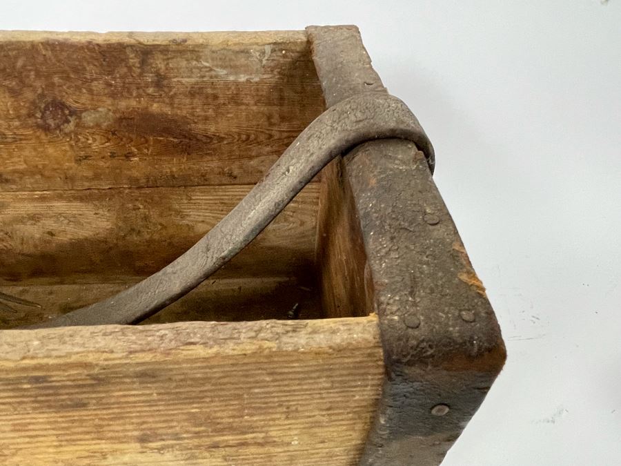 Old Wooden Toolbox With Leather Handle Strap 22W X 9D X 8H [Photo 10]