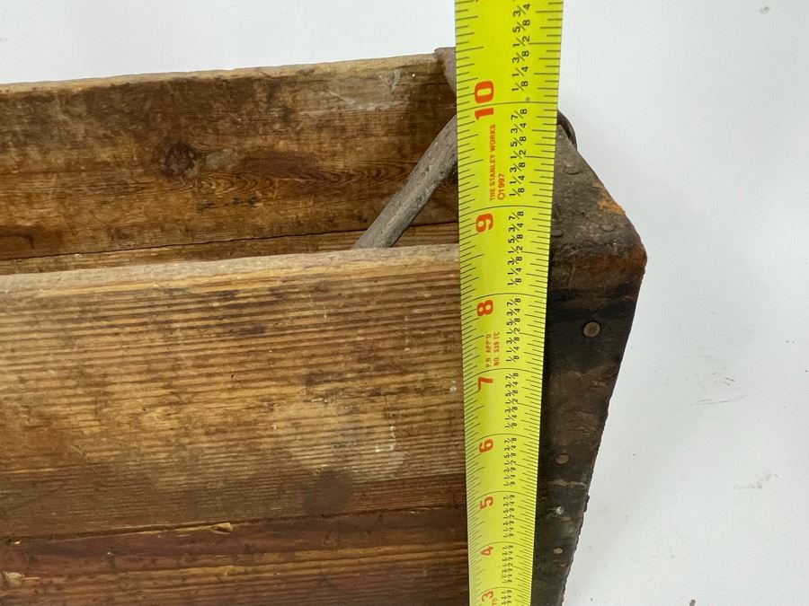 Old Wooden Toolbox With Leather Handle Strap 22W X 9D X 8H [Photo 13]
