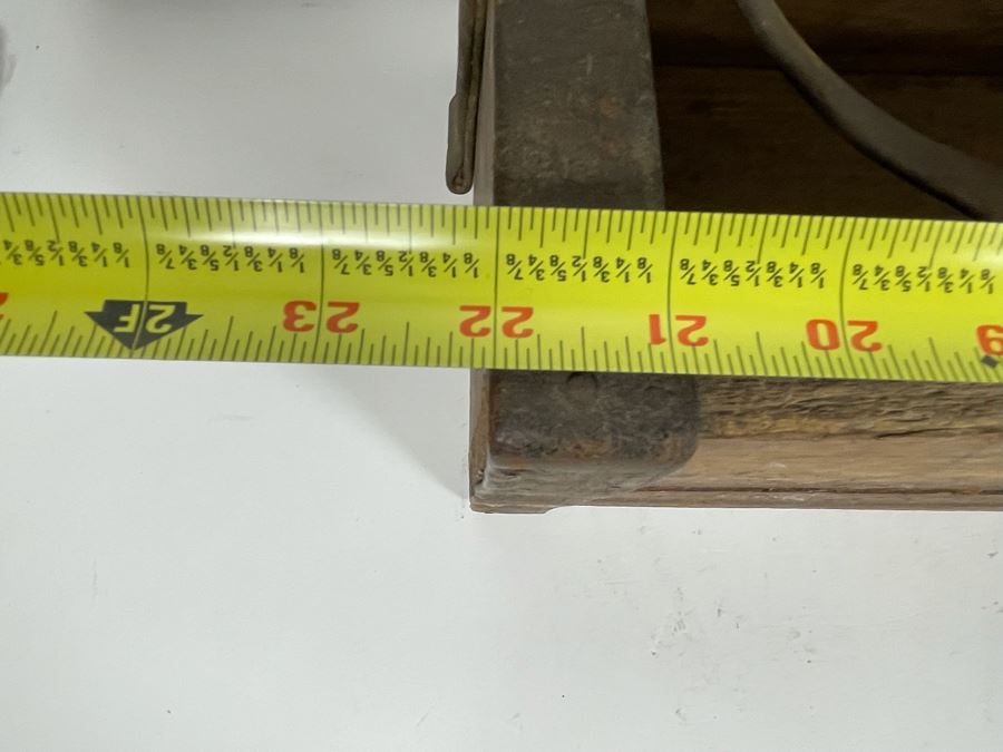 Old Wooden Toolbox With Leather Handle Strap 22W X 9D X 8H [Photo 11]