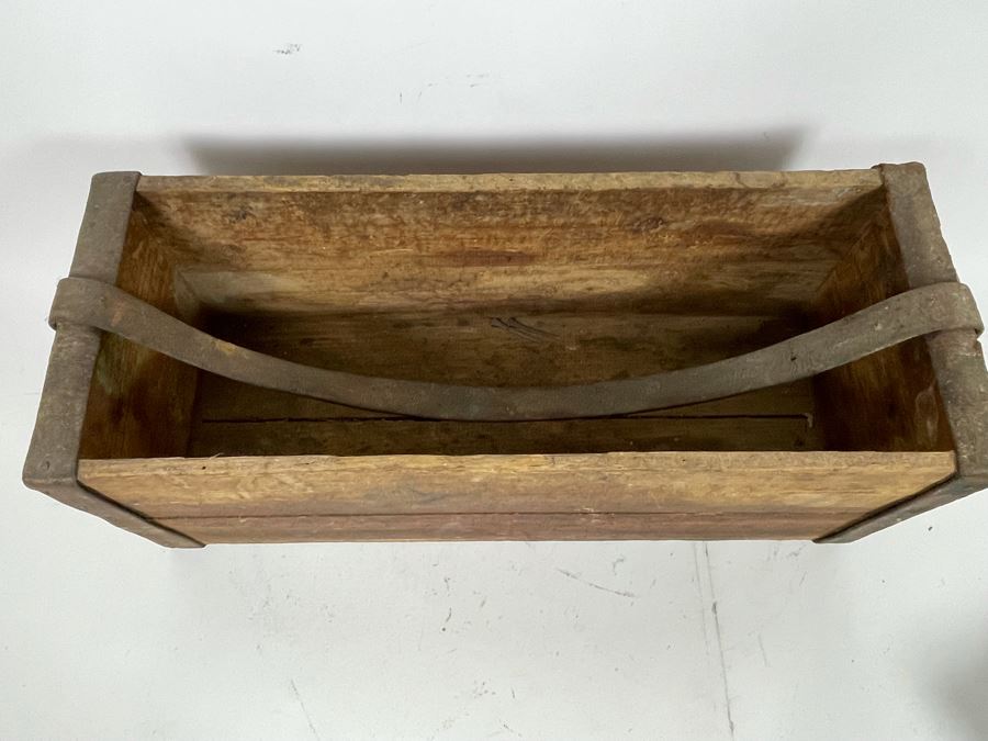 Old Wooden Toolbox With Leather Handle Strap 22W X 9D X 8H [Photo 8]