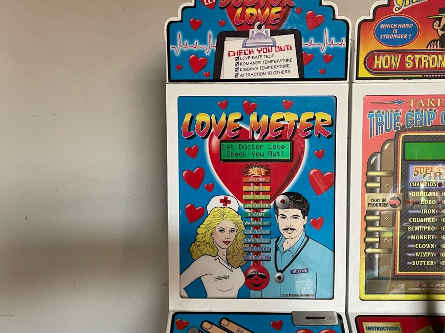 Coin-Operated Love Meter And True Grip Challenge Machines With Metal Stand Working Battery Operated [Photo 7]