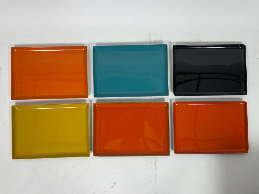 Mid-Century Modern Set Of Japanese Lacquer Trays 7.5 X 5.5 [Photo 2]