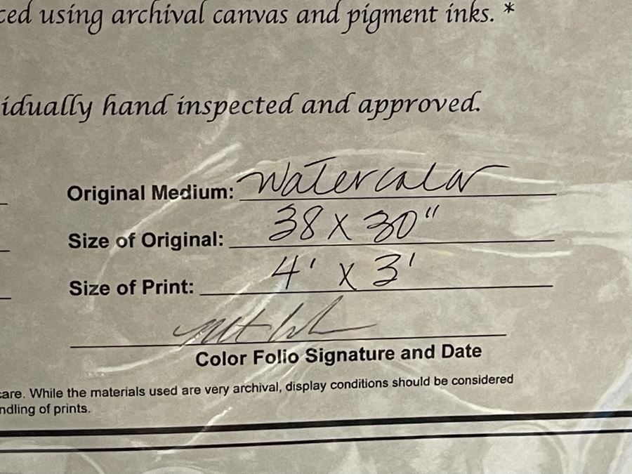 Linda Anti Limited Edition Giclee Print On Canvas 1 Of 3 Signed On Certificate 4' X 3' [Photo 11]