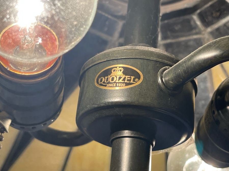 Pair Of Quoizel Stained Glass Metal Base Table Lamps [Photo 10]