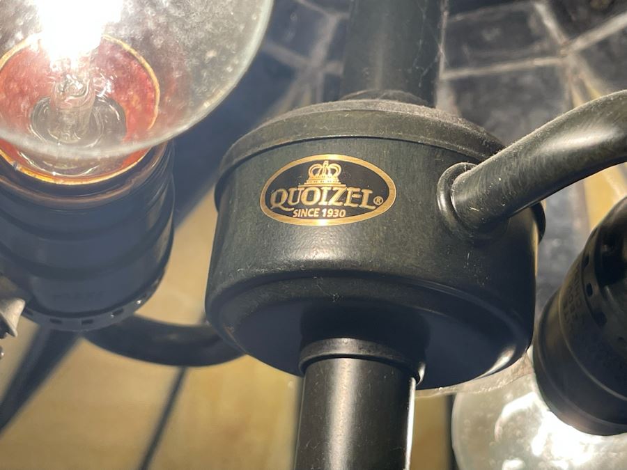 Pair Of Quoizel Stained Glass Metal Base Table Lamps [Photo 9]