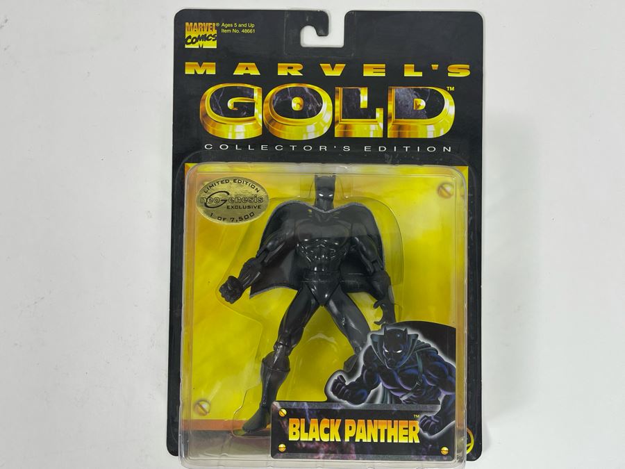Limited Edition Neo Genesis Exclusive Marvel's Gold Collectors Edition Black Panther Action Figure New On Card 1998 Toy Biz [Photo 2]