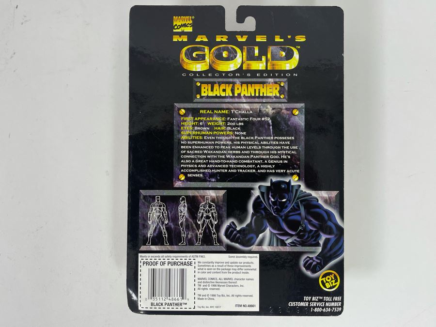 Limited Edition Neo Genesis Exclusive Marvel's Gold Collectors Edition Black Panther Action Figure New On Card 1998 Toy Biz [Photo 7]