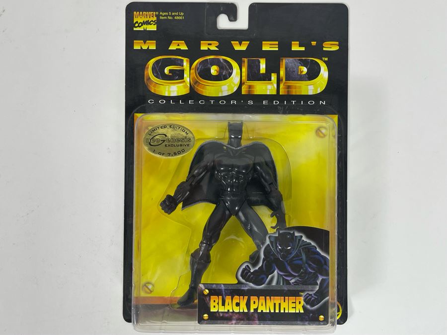 Limited Edition Neo Genesis Exclusive Marvel's Gold Collectors Edition Black Panther Action Figure New On Card 1998 Toy Biz [Photo 1]