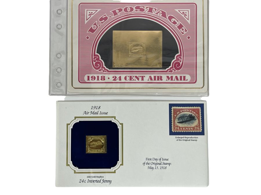 Limited Edition Inverted Jenny Gold Replica Stamp And Gold Replica Inverted Jenny First Day Cover