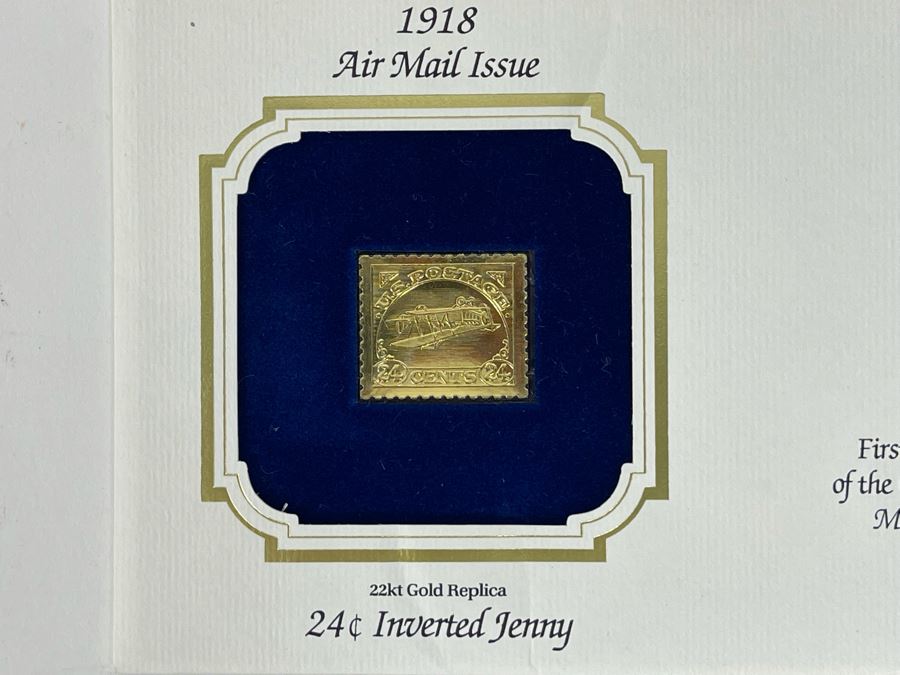 Limited Edition Inverted Jenny Gold Replica Stamp And Gold Replica Inverted Jenny First Day Cover [Photo 4]