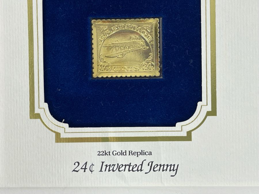 Limited Edition Inverted Jenny Gold Replica Stamp And Gold Replica Inverted Jenny First Day Cover [Photo 5]
