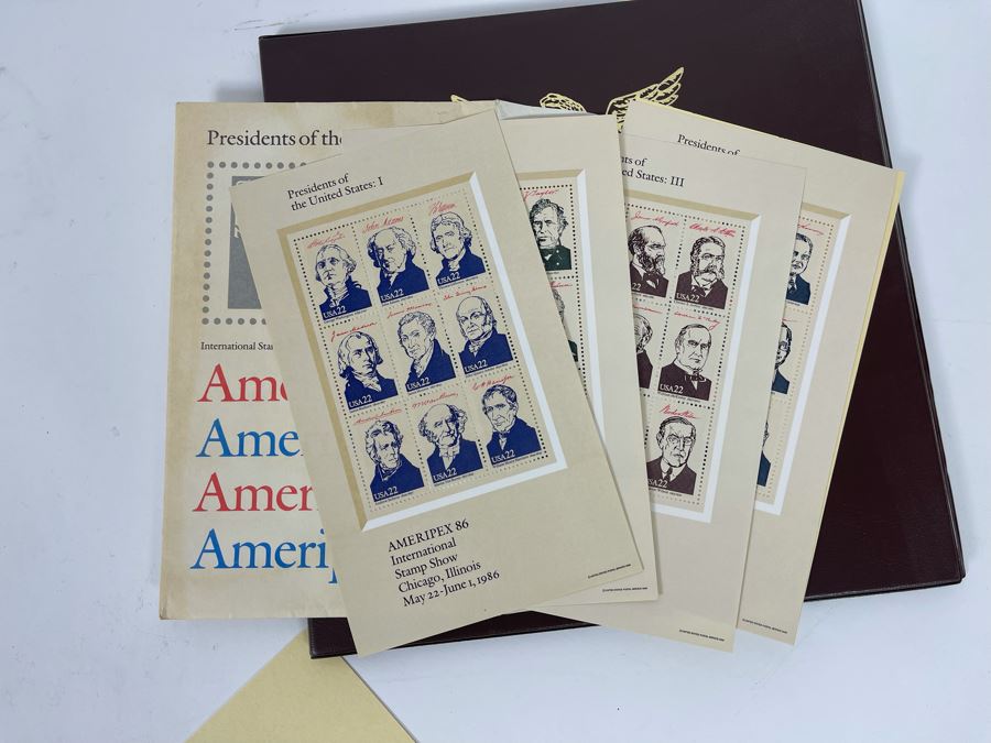 1986 Presidents Of The United States Commemorative Mint Sheets Folio - 2 Sets Of Stamps Ameripex 86 [Photo 10]