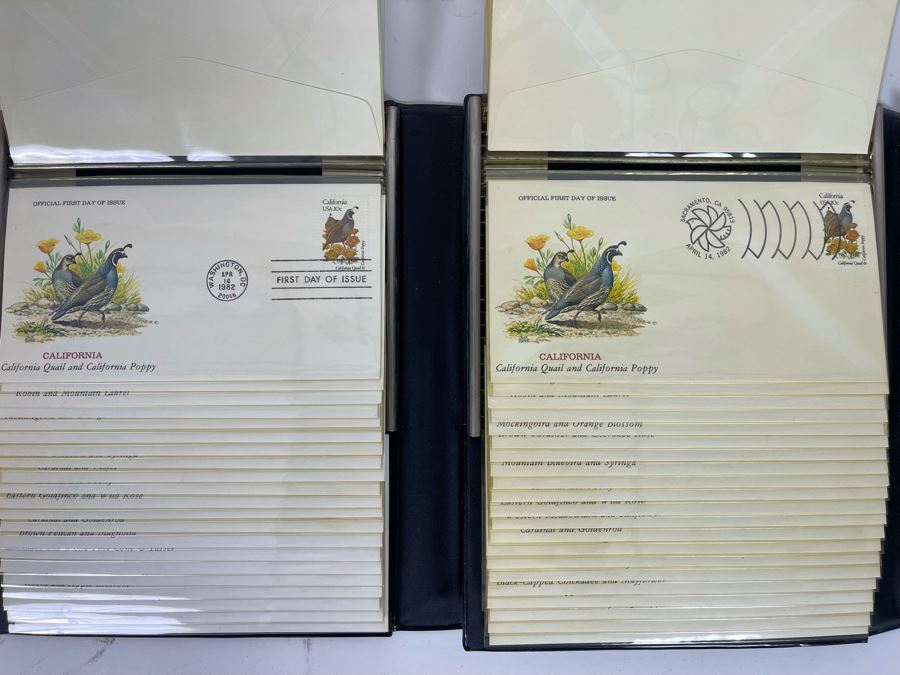 The Official Birds And Flowers Of Our Fifty States: First Day Cover Collection And State Capitals First Day Cover Collection - Total Of 100 Covers [Photo 8]
