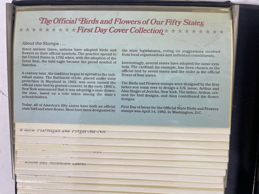 The Official Birds And Flowers Of Our Fifty States: First Day Cover Collection And State Capitals First Day Cover Collection - Total Of 100 Covers [Photo 5]