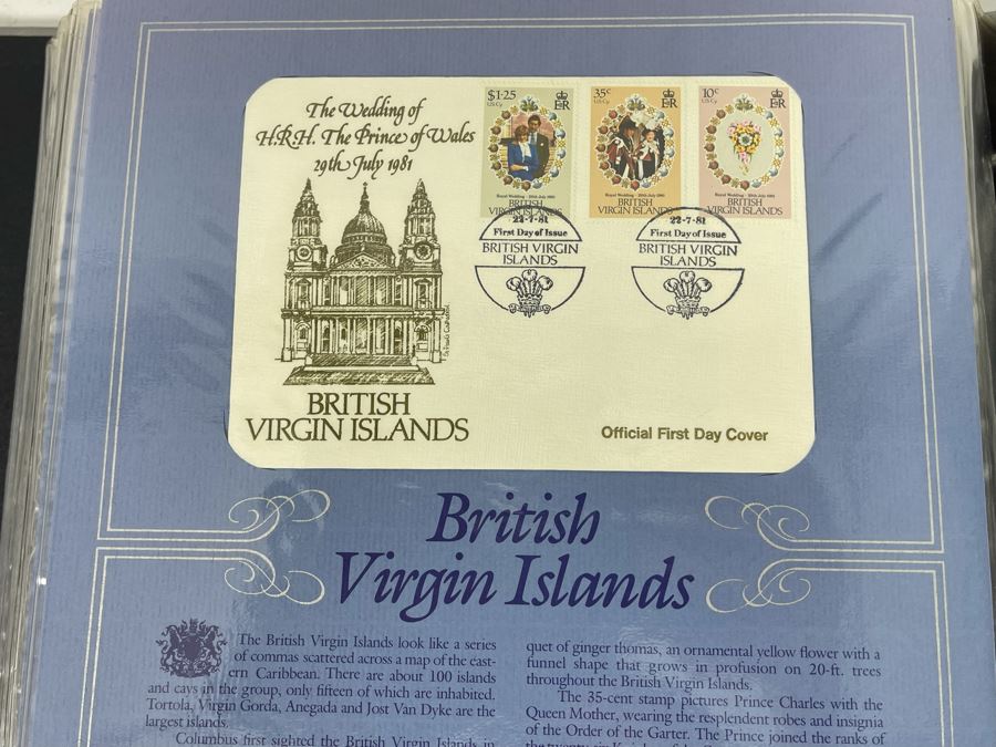 The Royal Wedding England's Prince Charles To Lady Diana Spencer First Day Cover Collection Stamps Total Of 72 Covers [Photo 12]