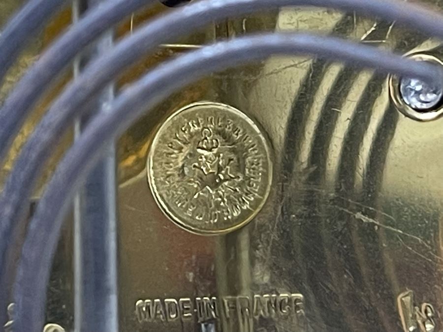 JUST ADDED - Antique French Movement Table Regulator Mantel Clock Tilden Thurber Providence R.I. Glided Brass And Glass Case Working With Keys 6W X 4.5D X 10H [Photo 23]