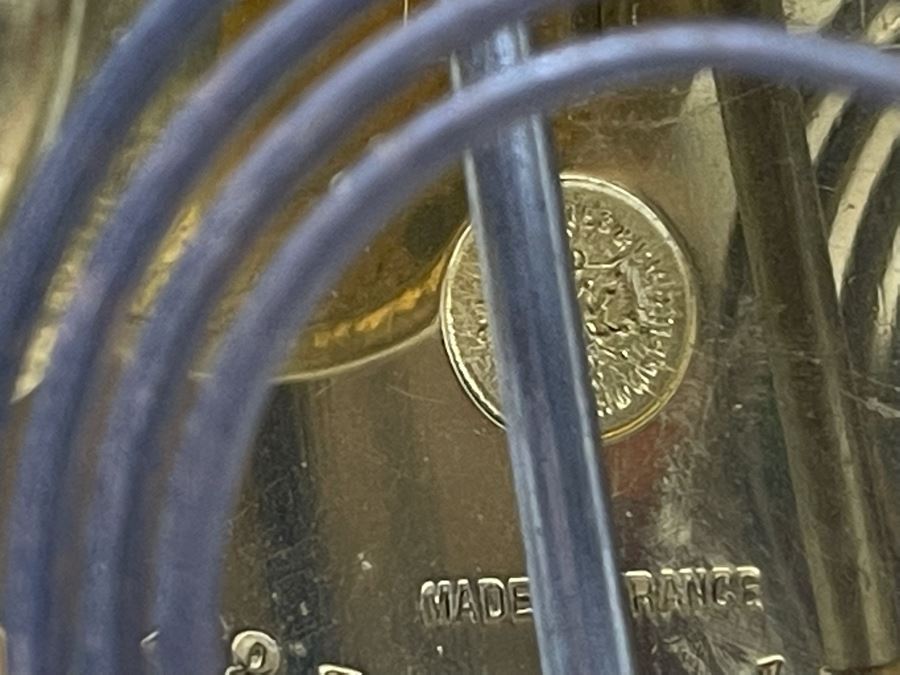 JUST ADDED - Antique French Movement Table Regulator Mantel Clock Tilden Thurber Providence R.I. Glided Brass And Glass Case Working With Keys 6W X 4.5D X 10H [Photo 25]