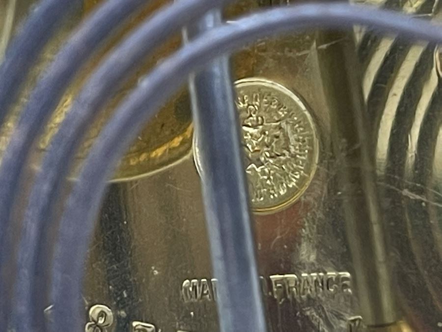 JUST ADDED - Antique French Movement Table Regulator Mantel Clock Tilden Thurber Providence R.I. Glided Brass And Glass Case Working With Keys 6W X 4.5D X 10H [Photo 24]