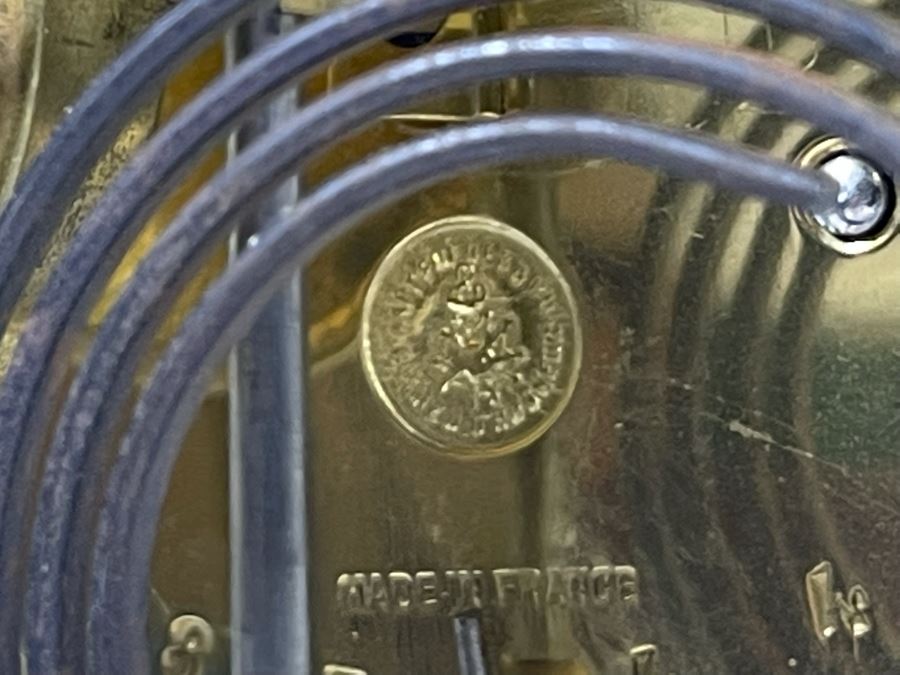 JUST ADDED - Antique French Movement Table Regulator Mantel Clock Tilden Thurber Providence R.I. Glided Brass And Glass Case Working With Keys 6W X 4.5D X 10H [Photo 22]