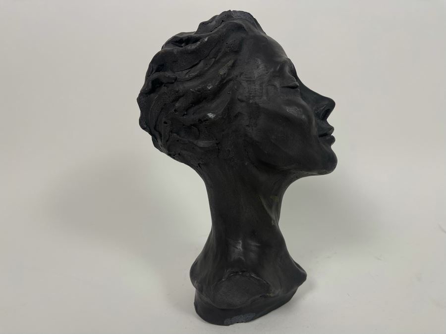 JUST ADDED - Steve Eichenberger Original Female Bust Ceramic Sculpture Signed On Base 4.5W X 6D X 9.5H [Photo 14]