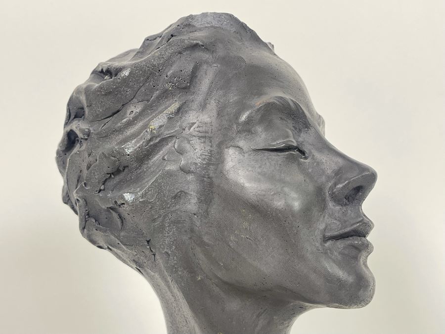 JUST ADDED - Steve Eichenberger Original Female Bust Ceramic Sculpture Signed On Base 4.5W X 6D X 9.5H [Photo 9]