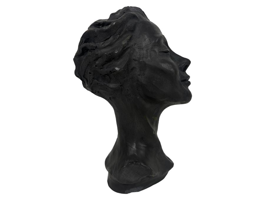 JUST ADDED - Steve Eichenberger Original Female Bust Ceramic Sculpture Signed On Base 4.5W X 6D X 9.5H [Photo 2]