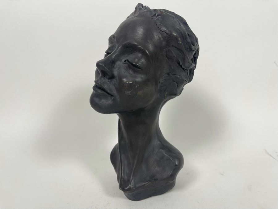 JUST ADDED - Steve Eichenberger Original Female Bust Ceramic Sculpture Signed On Base 4.5W X 6D X 9.5H [Photo 18]